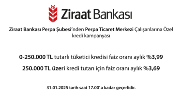 Perpa Ticaret Merkezi çalışanlarına özel bireysel kredi kampanyası 